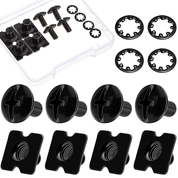 4 Sets Football Backplate Screws Chicago Screws Football Back Plate Hardware Include Truss (Square,Black)