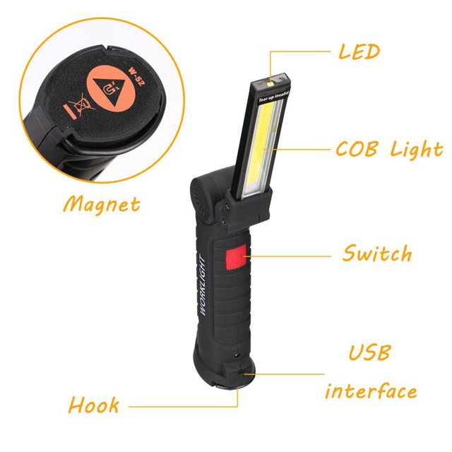 2 uds linterna recargable, tira de luz de trabajo LED, Base magnética, herramientas para hombres regalo de cumplea?os de Navidad del Día del Padre ZefeiWu 8390606886330