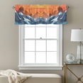 thumbnail image 3 of Abstract Mountain Valance Curtain for Windows Blue Navy Forest Tree Sunset Modern Rod Pocket Curtain Valances Short Window Treatments Panels for Kitchen Bathroom Laundry Room Basement 56 x 16 Inch, 3 of 9