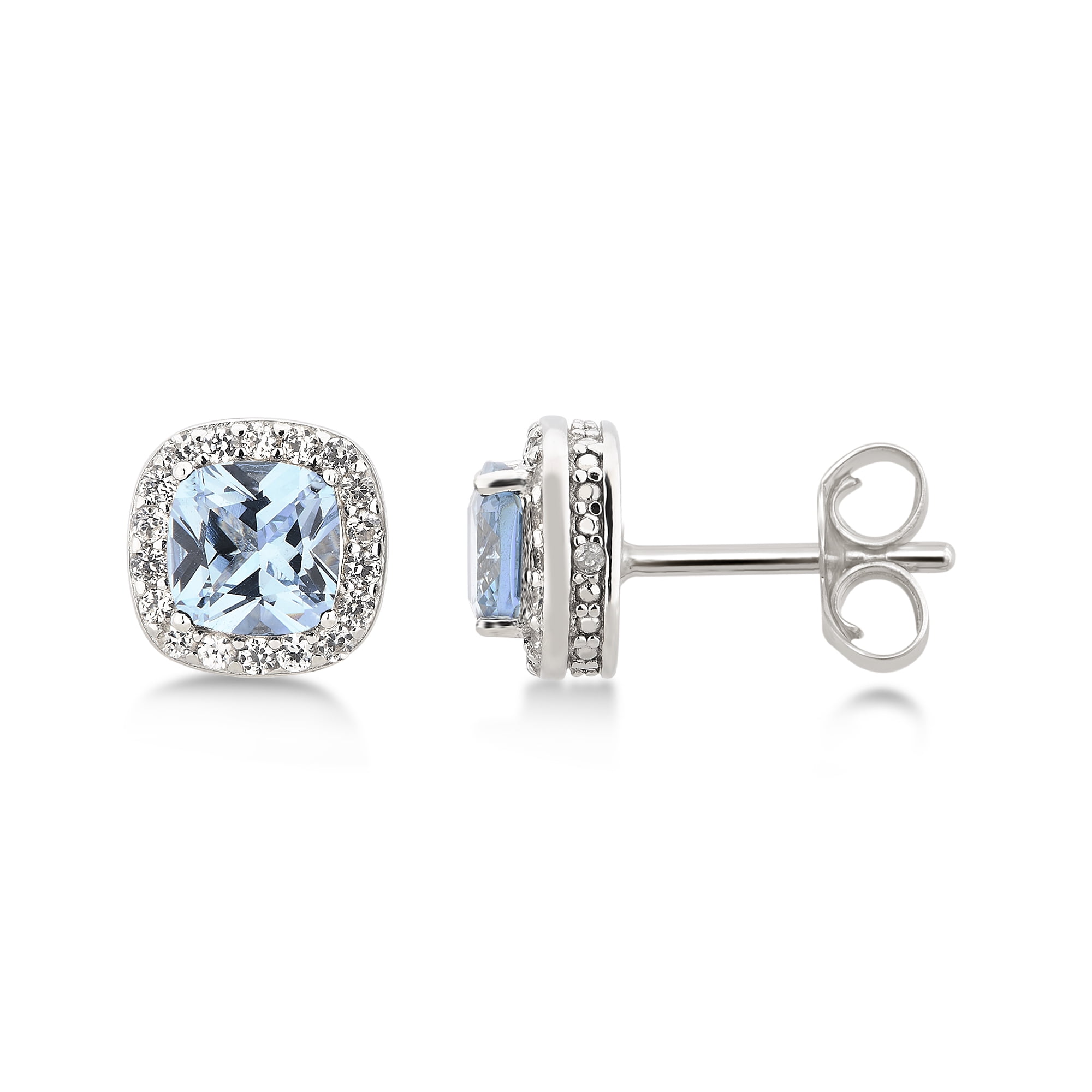 Diamond Accent, Created Blue Topaz & White Sapphire Sterling Silver 3 Piece Jewelry Set