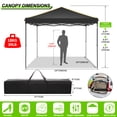 thumbnail image 3 of COBIZI 10' x 10' Pop up Canopy Tent with 4 Removable Sidewalls, Outdoor Patio Gazebo Tent with Handbag for Camping, Black, 3 of 10