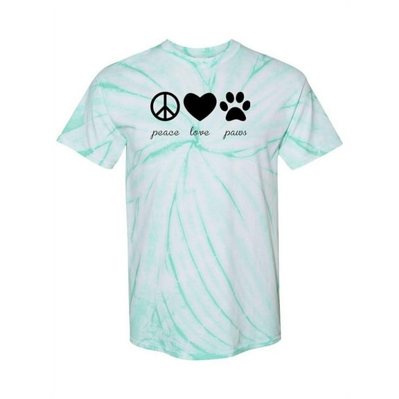 Peace, Love And Paws Tie-Dye Cyclone Men -Smartprints Designs, Male Large