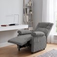 thumbnail image 3 of Sillón Reclinable Easy Living Elio Gris Oxford de Tela con Doble Posición, Reposapiés y Compartimento Lateral, 3 of 9