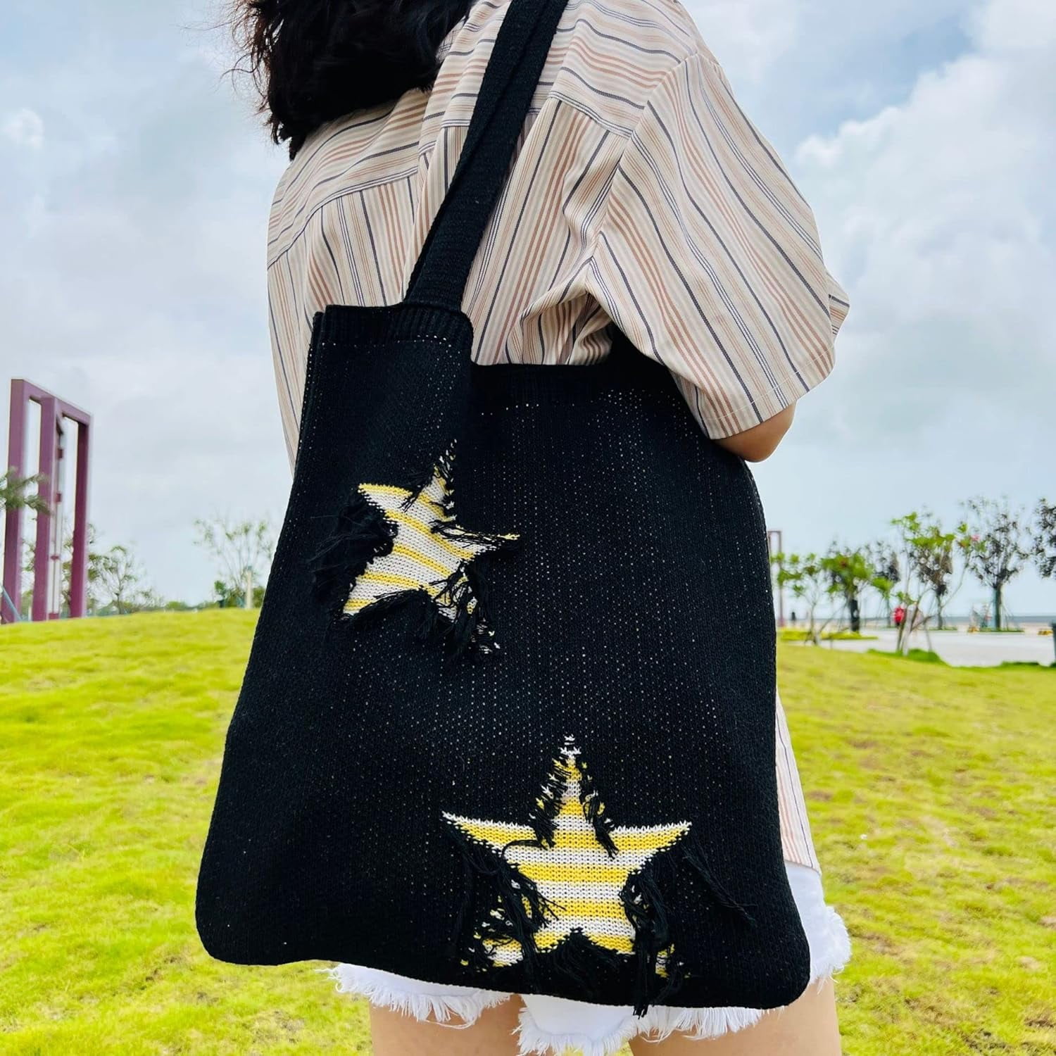 Kukuzhu Crochet Tote Bag Aesthetic Tote Bag Aesthetic Y2k Tote Bag Aesthetic Y2k Cute Tote Bags Aesthetic