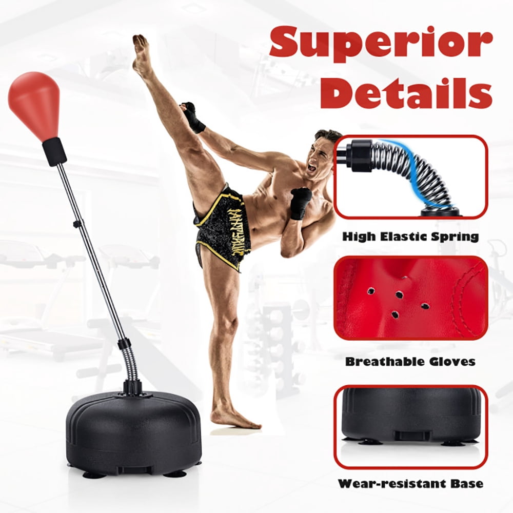 Resenkos Prorobust Punching Bag, Boxing Bag,Sandbag,Adjustable Freestanding Punching Bag with Boxing Gloves-Red