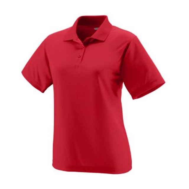 5097A Ladies Wicking Mesh Sport Shirt, Red - 3X