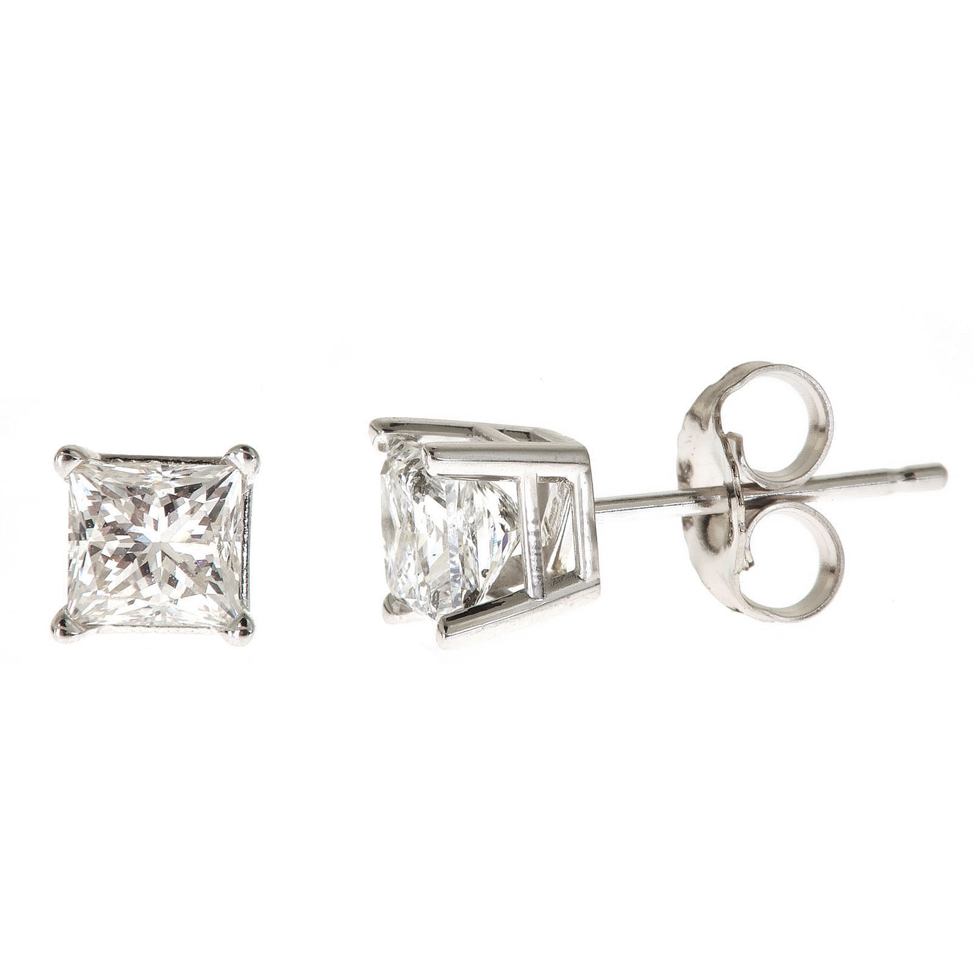 1 5 Carat T W Princess White Diamond 14kt Gold Stud Earrings Igl Certified 1 5 Carat T W Princess White Diamond 14kt Gold Stud Earrings Igl Certified