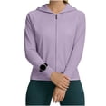 thumbnail image 4 of StSilkitty Sun Protection Hoodie Athletic Jackets for Womens Solid Color Full Zip Long Sleeve Hoodies Pullover Tops, 4 of 8