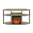 thumbnail image 6 of Pemberly Row Open Storage Corner Fireplace TV French Oak Gray/Black, 6 of 6
