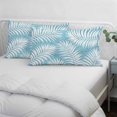 thumbnail image 4 of Teal Blue Palm Leaf Throw Pillow Cover 20 x 26 Inch Decorative Pillow Cover Summer Coastal Botanical Tropical Lumbar Pillowcase Seasonal Rectangle Cushion Case for Couch Sofa Bed Living Room, 4 of 9