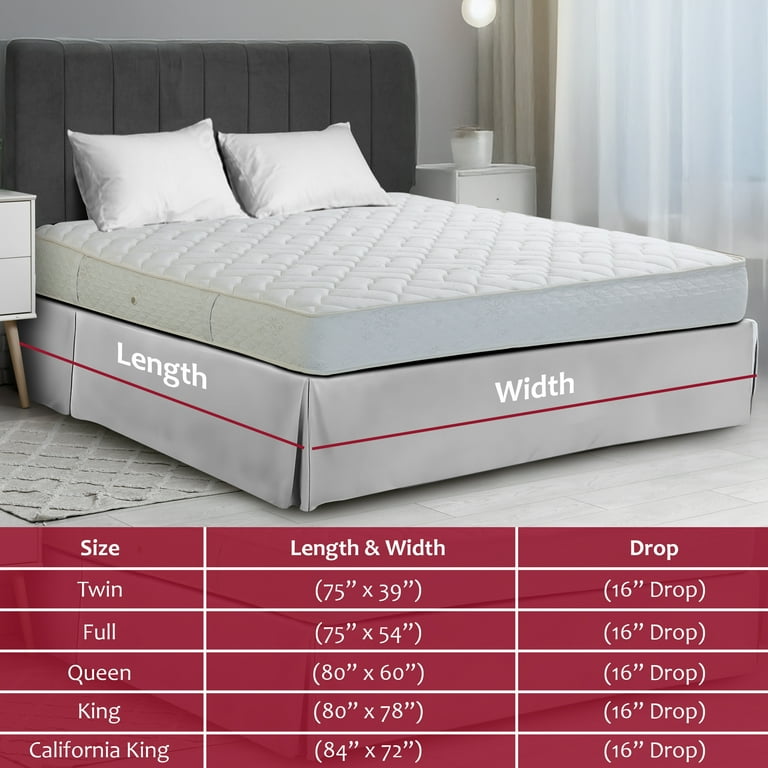 Lux Decor Collection King Bed Skirt - 14 Inch Drop