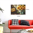 thumbnail image 5 of 16x24 inch Canvas Frameless Picture 'Sunshine' Slogan Sunflower Vase,Rustic Garden Yard Decor Accessory,Indoor Home Living Room,Kitchen,Bedroom Wall Decor Canvas Poster,For Cafes,Florists,Bar, 5 of 6