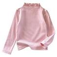 thumbnail image 2 of Kids Girls Pink Ruffled Turtleneck Long Sleeve Shirt - 100% Cotton Soft Casual Layering Top for Kids (1-7 Years, Skin-Friendly & Machine-Washable),Size 2-3T, 2 of 5