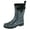 Black Combo, variant on Ombre Python Printed Rubber Mid Calf Women Rain Boot