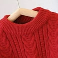 thumbnail image 5 of Girls Sweaters Kids Clothes Winter Thick Sweater Bulky Yarn Flower Loose Children's Sweater, 5 of 8