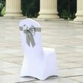 thumbnail image 3 of BalsaCircle 5 Silver Reversible Satin Faux Leather Bow Tie Chair Sashes Buckles Party Event, 3 of 8