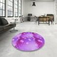 thumbnail image 4 of Ahgly Company Machine Washable Indoor Rectangle Transitional Fuchsia or Magenta Purple Area Rugs, 2' x 5', 4 of 7