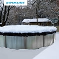 thumbnail image 5 of Swimline 18 Foot Round Heavy Duty Laminated Polyethylene Winter Protection Pool Cover for Above Ground Outdoor Swimming Pools, Blue, 5 of 9