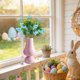 thumbnail image 5 of Jarrón con Flores Artificiales Decoración Del Hogar Inserto de Mariposas de Pascua, Jarrones Decorativos de 48 cm para Decoración Del Hogar Arreglo de Mesa Y Decoración de Primavera, 5 of 6