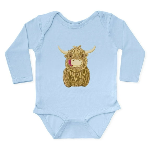 CafePress - Happy Highland Cow Body Suit - Long Sleeve Cotton Baby Bodysuit