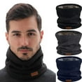 thumbnail image 2 of Novforth Winter Neck Warmer Men Scarf,Ski Neck Warmer Scarf For Women, Fleece Lining Double Layer Neck Gaiter Face Mask,Black, 2 of 9