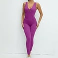 thumbnail image 2 of Womens Sleeveless Yoga Jumpsuits Tummy Control Workout Jumpsuits Athletic Romper Running Sportswear Elastic Tight Jumpsuits Outlet Overstock Clearance, 2 of 3