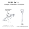 thumbnail image 5 of Rosec Jewels Round Moissanite Solitaire Engagement Ring 1 Carat - 7 mm - D-VS1 Quality Certified - With Jewelry Box, 10K White Gold, US 3.50, 5 of 8
