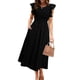 thumbnail image 1 of Vestido Simplee a rayas Midi Summer A Line negro para mujer, 1 of 6