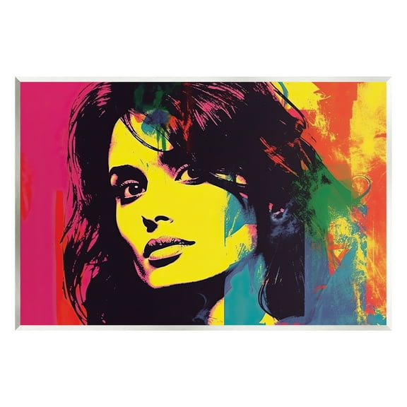 Stupell Industries Penelope Cruz Portrait Abstract Painting Unframed Art Print Wall Art, 15 x 10