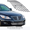 thumbnail image 3 of APS Compatible with Hyundai Genesis 2009-2011 Sedan Lower Bumper Stainless Steel Chrome 8x6 Billet Front Grill Grille Insert Y66688C, 3 of 7