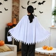 thumbnail image 6 of Halloween Ghost Cape Costume Accessory, White Ghost Cloak For Party Stage Photo Shooting Dress Up Display, Loose Fabric Poncho With Spooky Festival Atmosphere, 6 of 7