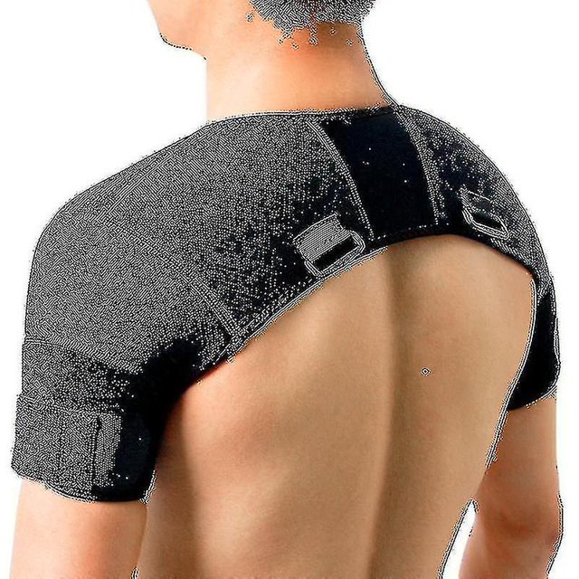 Negro Doble Hombro Wrap Brace Rotator Manguito Alivio Del Dolor Del Brazo Terapia Caliente Para Hombre Y Mujer Flexible Xl