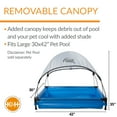 thumbnail image 3 of K&H Pet Products Dog Pool & Pet Bath Canopy (Pet Pool Sold Separately) Gray Large 30 X 42 Inches, 3 of 8