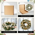 thumbnail image 6 of 24" Christmas Wreath, Pre-Lit Christmas Wreath with Lights, Battery Operated, Lighted Xmas Door Wreath with Ball Ornaments for Window Fireplace Garage, Indoor/Outdoor Christmas Decor, 6 of 9