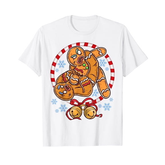 Gingerbread Cookies Christmas Funny Fighting Wrestling T-Shirt White Tee