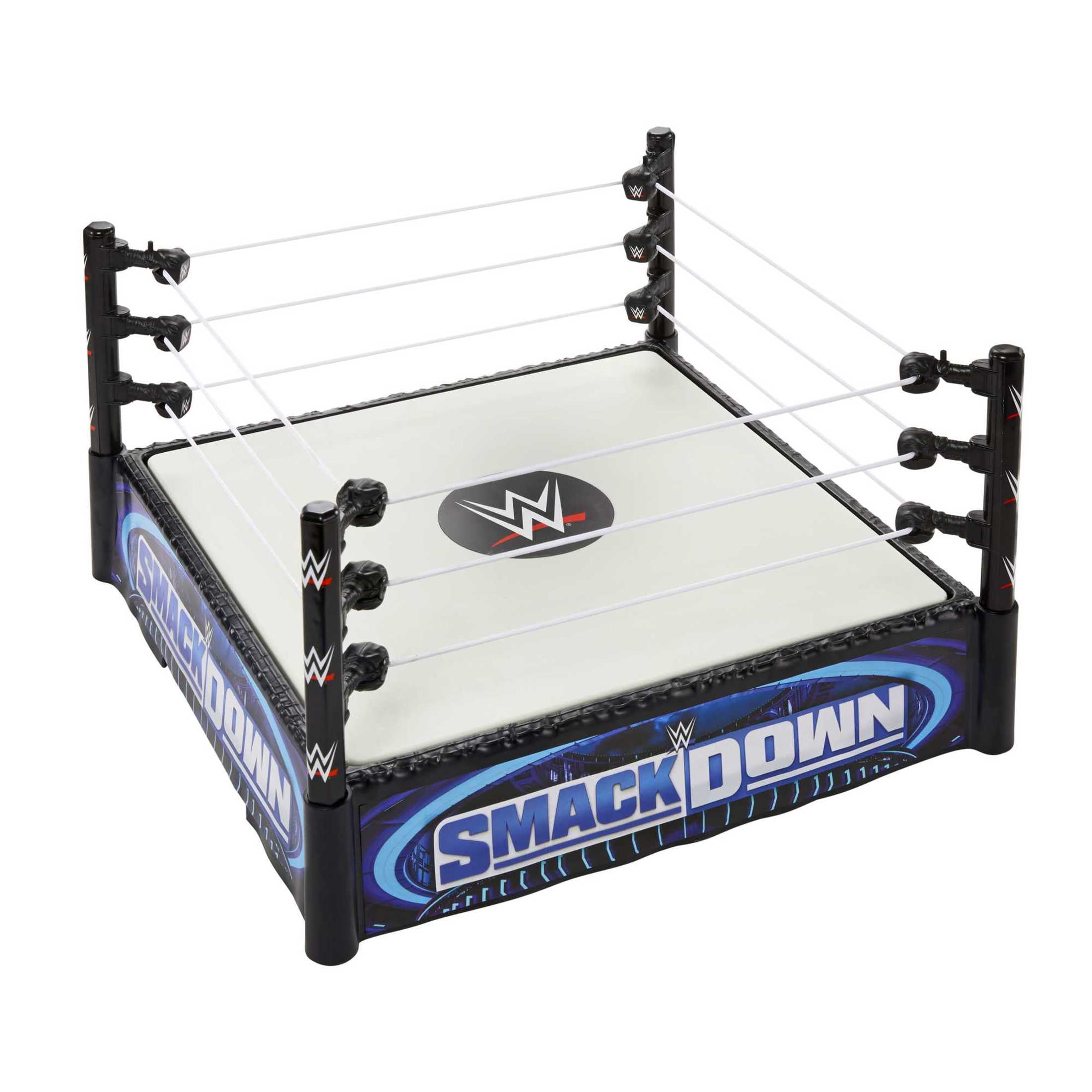 WWE Superstar Ring Action Figure Playset with Spring-Loaded Mat & 4 Event Apron Stickers