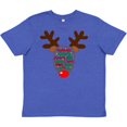 thumbnail image 3 of Inktastic Christmas Reindeer Face with Names and Red Nose Youth T-Shirt, 3 of 5