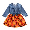 thumbnail image 1 of De Vestido vaquero con estampado de princesa para Halloween para niñas pequeñas, 1 of 9