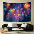 thumbnail image 5 of Blacklight Forest Jellyfish Tapestry Trippy Fantasy Starry Sky Tapestries Aesthetic Jungle Plants Tapestries Wall Hanging for Bedroom,79Wx60H, 5 of 5