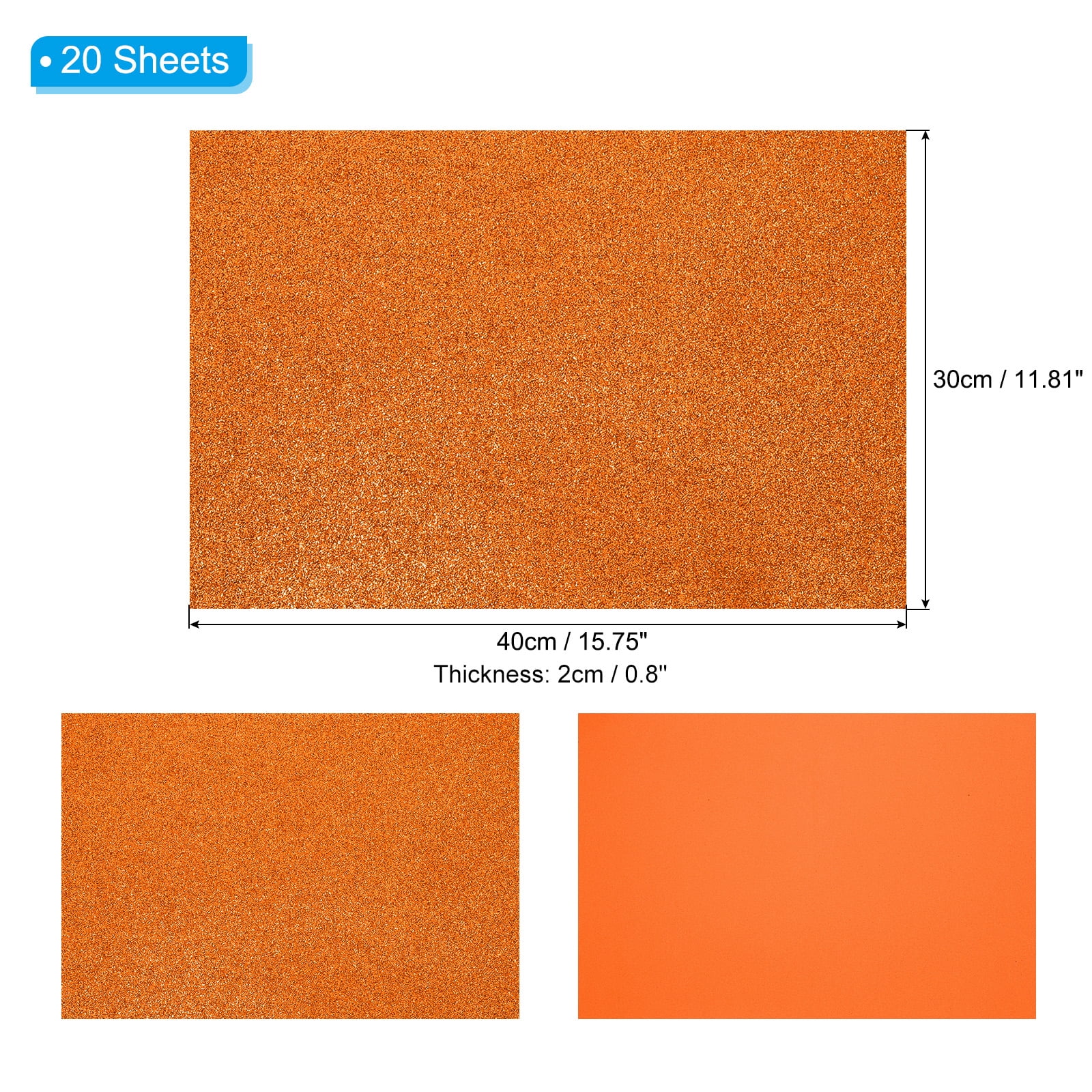 Uxcell 10 Sheets 2mm Glitter Foam Sheet, 16" x 12" Green Sparkle EVA Paper