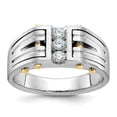 thumbnail image 1 of Diamond2Deal 14K Two-tone Gold Men's 1/4 cttw Diamond Complete Ring Size 10, 1 of 6