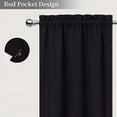thumbnail image 3 of Yiwa Kitchen Curtain Blackout Cafe Tier Curtains Rod Pocket Window Treatment for Home Decor 2 Panels, Living Room, 26"x30", Black, 3 of 7