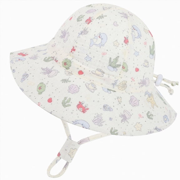 Kids Sun Hat Cute Flower Toddler Bucket Hat for Boys Girls Summer Sun Protection Cotton Beach Hat 6-12 Months 12-24 Months 2t 3t 4t 5t 6t 7t 8t 9t Children 3-6 Years