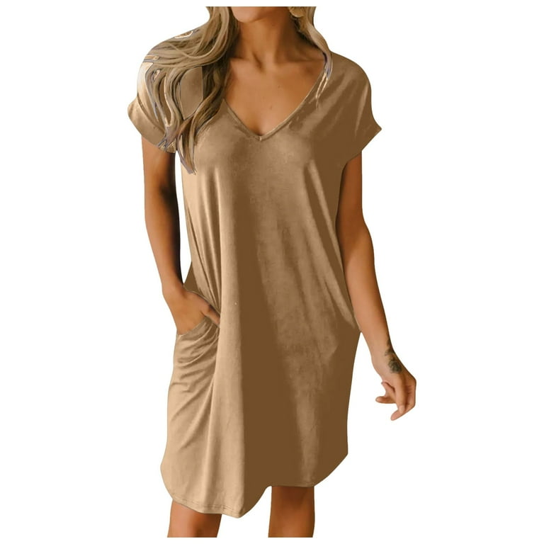 brown t shirt dresses Olive Knit Tshirt dress Medium