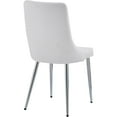 thumbnail image 2 of Contemporary Faux Leather and Metal Dining Chair Set of 2 White and Chrome, 2 of 2