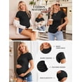 thumbnail image 2 of Weardear 4 Pack Maternity Shirts Side Ruched Pregnancy Tee Tops Crew Neck Short Sleeve Maternity Clothes, 2 of 5