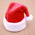 thumbnail image 1 of leyfeng Gorro de Navidad, gorro de Papá Noel, gorro de decoración de vacaciones de Navidad para adultos, gorro de Navidad de terciopelo unisex extra, 1 of 6