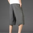 thumbnail image 4 of qolati Mens Cargo Shorts Casual Classic Fit Cotton Summer Shorts Elastic Waist Beach Hiking Short Pants with Pockets XXL, 4 of 8