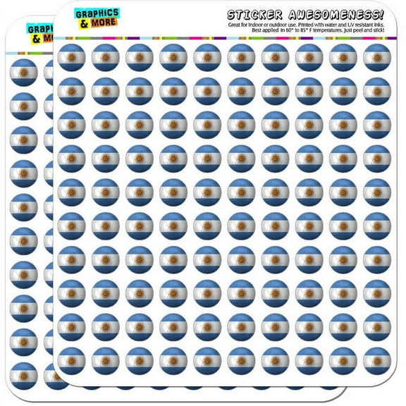 Argentina Flag Soccer Ball Futbol Football 200 1/2" (0.5") Planner Calendar Scrapbooking Crafting Stickers