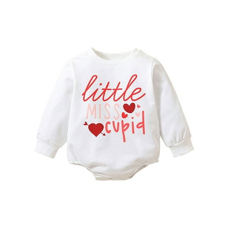 

Meihuida Baby Girl Romper Long Sleeve Round Neck Letters Print Jumpsuit Casual Fall Bodysuit